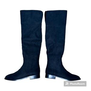 J. Crew Sueded over knee-high boots with stretch in black 7.5